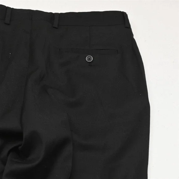 Pronto Uomo 40R 34x32 Black 100% Wool Mens Jacket Pants Suit